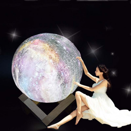 1W lampe de lune 3D enfants cadeau lampe de table peint ciel étoilé LED veilleuse, couleur de la lumière: 15cm Pat Control 3 couleurs SH89021523-08