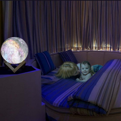 1W lampe de lune 3D enfants cadeau lampe de table peint ciel étoilé LED veilleuse, couleur de la lumière: 15cm Pat Control 3 couleurs SH89021523-08