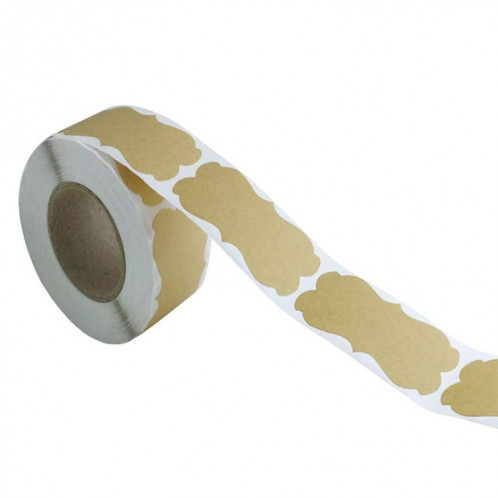 3 pièces d'autocollant d'étiquette de décoration de cadeau de papier kraft brun naturel, taille: 3 x 5 cm (B-34) SH301A996-05