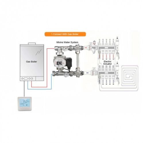Contrôleur de température de thermostat de chaudière mural programmable HY02B05-2BW SH7412908-08