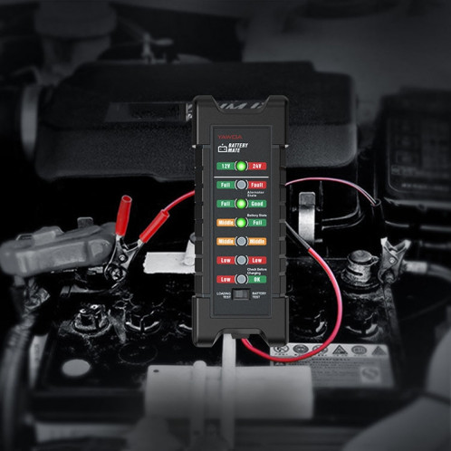Testeur de batterie de stockage YAWOA BM410 Test de charge 12 V / 24 V LED Clip de testeur de batterie de voiture intelligente SH9974814-09