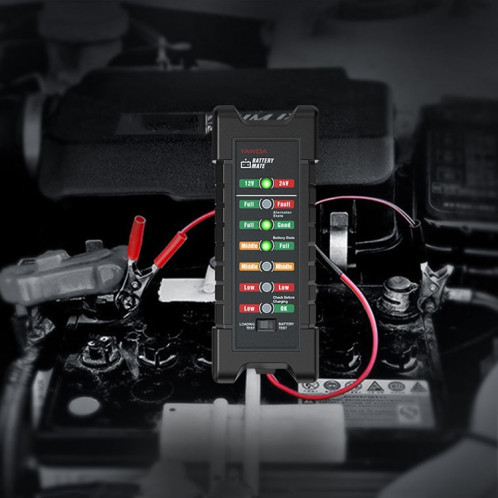 Testeur de batterie de stockage YAWOA BM410 Test de charge 12 V / 24 V LED Clip de testeur de batterie de voiture intelligente SH9974814-09