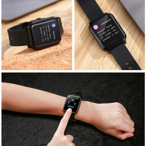 Bracelet intelligent avec écran Y12 1,1 pouces, étanche IP67, prise en charge des appels NFC / Bluetooth / surveillance du sommeil / surveillance de la fréquence cardiaque / surveillance de la pression artérielle SH001A1969-012