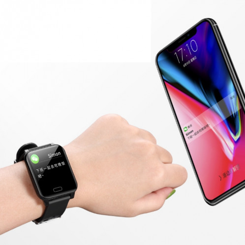 Bracelet intelligent avec écran Y12 1,1 pouces, étanche IP67, prise en charge des appels NFC / Bluetooth / surveillance du sommeil / surveillance de la fréquence cardiaque / surveillance de la pression artérielle SH001A1969-012