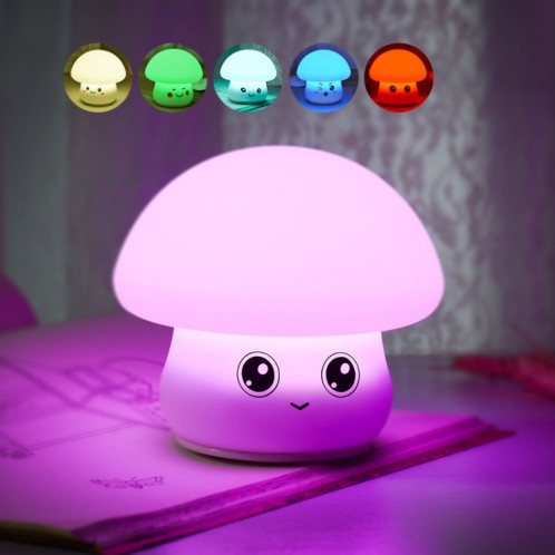 Lampe de table de chevet de chevet de chevet de champignon coloré en silicone, source d'alimentation: 0,8 W (champignon mignon) SH701B502-010