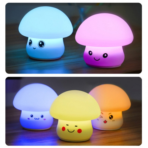Lampe de table de chevet de chevet de chevet de champignon coloré en silicone, source d'alimentation: 0,8 W (champignon adorable) SH701C945-010