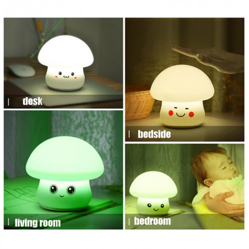 Lampe de table de chevet de chevet de chevet de champignon coloré en silicone, source d'alimentation: 0,8 W (champignon adorable) SH701C945-010