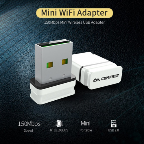 COMFAS CF-WU810N Carte réseau sans fil USB pour ordinateur portable de bureau 150 Mbps SC2777606-09