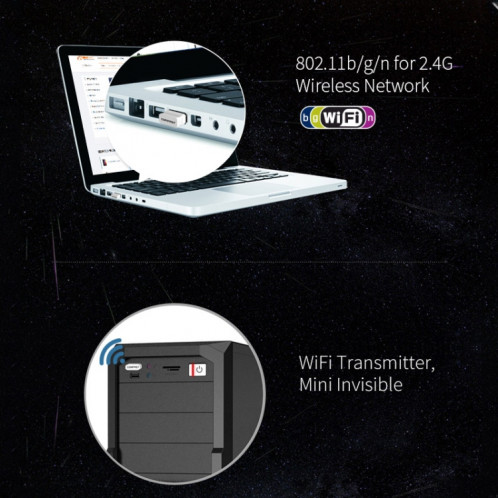 COMFAS CF-WU810N Carte réseau sans fil USB pour ordinateur portable de bureau 150 Mbps SC2777606-09