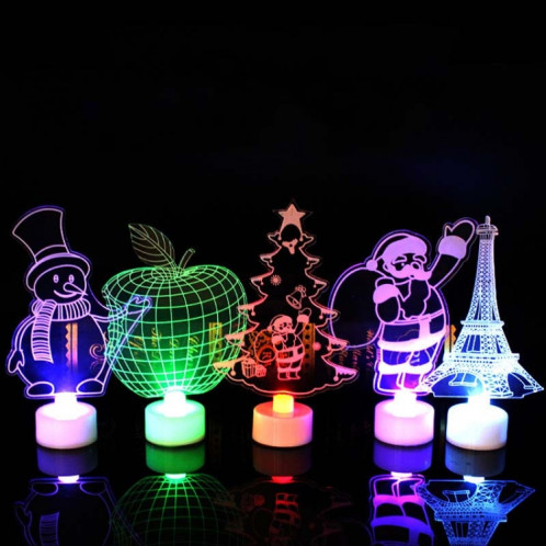 10 PCS Creative Christmas LED Light Coloré Clignotant 3D Night Light (Santa Claus) SH601B777-08