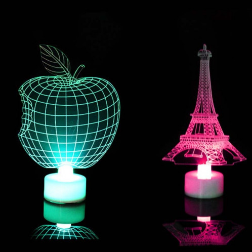 10 PCS Creative Christmas LED Light Coloré Clignotant 3D Night Light (Apple) SH601C824-08