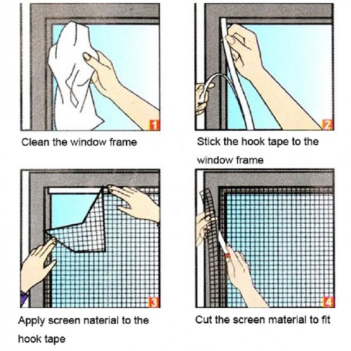 DIY Fly Mosquito Bug Mesh Window Screen Auto-adhésif Anti-moustique Net （13X15cm） SH901A878-07