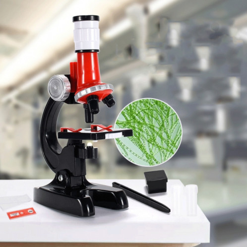 HD 1200 fois microscope jouets école primaire matériel d'expérimentation scientifique biologique enfants jouets éducatifs (rouge) SH101A342-010