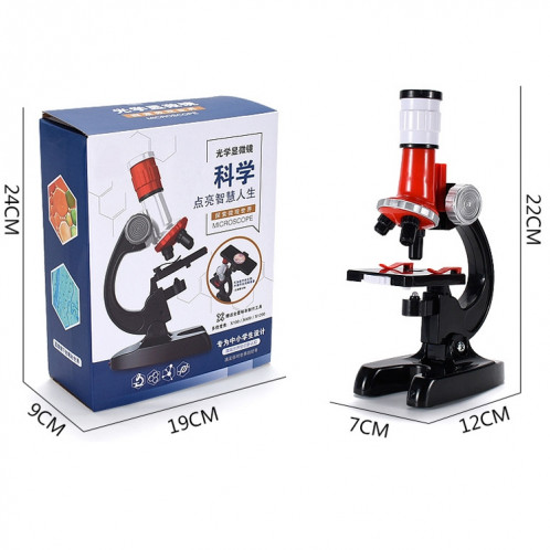 HD 1200 fois microscope jouets école primaire matériel d'expérimentation scientifique biologique enfants jouets éducatifs (rouge) SH101A342-010