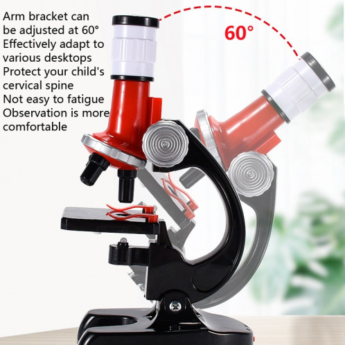 HD 1200 fois microscope jouets école primaire matériel d'expérimentation scientifique biologique enfants jouets éducatifs (rouge) SH101A342-010