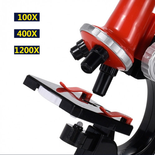HD 1200 fois microscope jouets école primaire matériel d'expérimentation scientifique biologique enfants jouets éducatifs (rouge) SH101A342-010