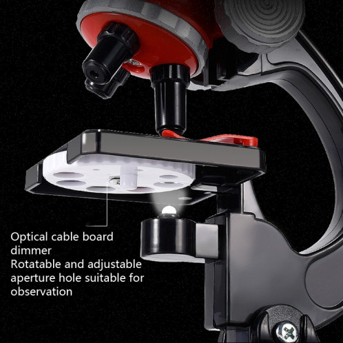 HD 1200 fois microscope jouets école primaire matériel d'expérimentation scientifique biologique enfants jouets éducatifs (rouge) SH101A342-010