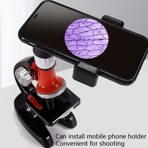 HD 1200 fois microscope jouets école primaire matériel d'expérimentation scientifique biologique enfants jouets éducatifs (rouge) SH101A342-010