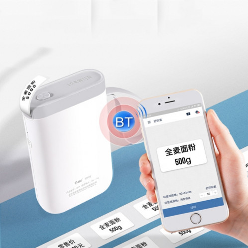 Imprimante d'étiquettes thermique NIIMBOT D11 Imprimante portable de téléphone portable d'autocollant portable Bluetooth, modèle: D11 White Standard SH95011644-06
