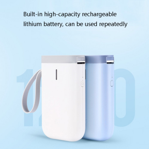 Imprimante d'étiquettes thermiques NIIMBOT D11 Imprimante portable de téléphone portable d'autocollant portable Bluetooth, modèle: D11 + 10 rouleaux étiquette blanche SH9507872-06