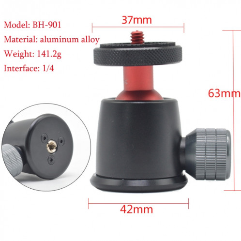 BH-901 Mini trépied en alliage d'aluminium de bureau Mini rotule trépied à 360 degrés Pan inclinaison à 90 degrés SH0002959-08