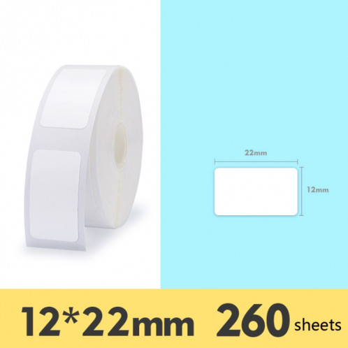 2 PCS Supermarché Marchandises Autocollant Prix Étiquette Papier Papier Étiquette Thermique Auto-Adhésif pour NIIMBOT D11, Taille: Blanc 12x22mm 260 Feuilles SH07011251-09