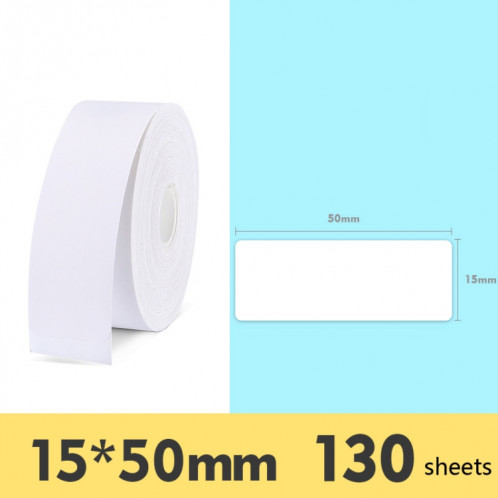 2 PCS Supermarché Marchandises Autocollant Prix Étiquette Papier Papier Étiquette Thermique Auto-Adhésif pour NIIMBOT D11, Taille: Blanc 15x50mm 130 Feuilles SH0706240-09