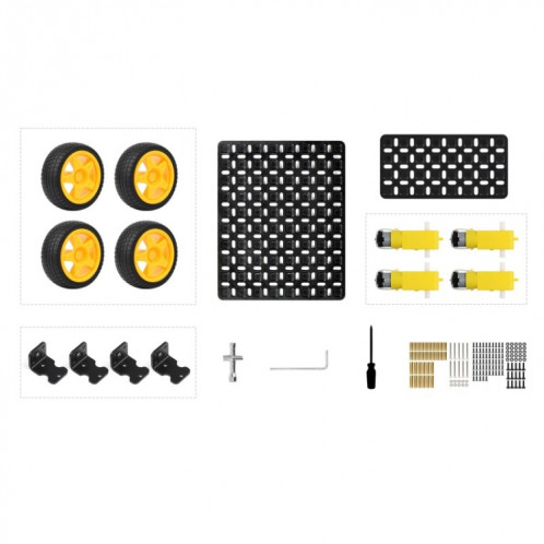 Kit de châssis de robot mobile intelligent Waveshare, châssis : normal (roues normales) SW001A1609-014