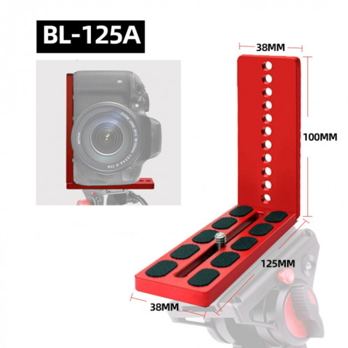 Support de base de support de plaque en L à dégagement rapide à dégagement rapide rouge 125A SH7101100-04