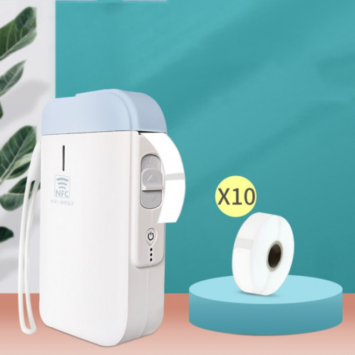 B100 Portable Bluetooth Mini imprimante de réception d'étiquettes Imprimante de chargement USB, spécification: Machine + étiquette blanche 10 rouleaux SH23041421-07