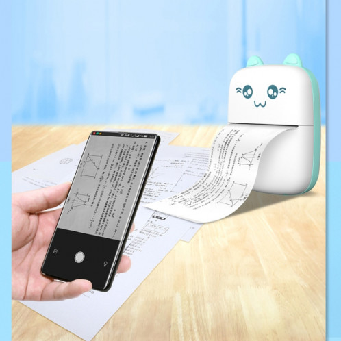 Mini imprimante thermique portable Imprimante photo Bluetooth Imprimante de collections d'erreurs de devoirs d'étudiant (Version anglaise Bleu) SH001A511-06