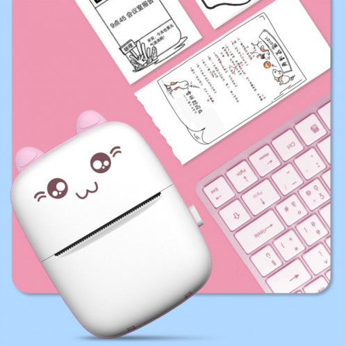Mini imprimante thermique portable Imprimante photo Bluetooth Imprimante de collections d'erreurs de devoirs d'étudiant (Version anglaise rose) SH001B999-06