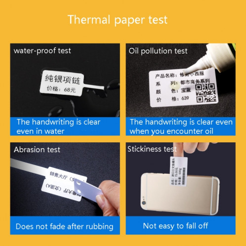 Papier à étiquettes thermiques Papier auto-adhésif Étiquette de prix de vêtements alimentaires pour actifs fixes pour NIIMBOT B11 / B3S, taille: 50x80mm 95 feuilles SH7223498-07