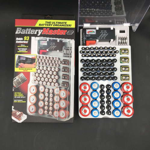 JK-19070823 Boîte de stockage de batterie avec testeur de capacité de batterie (blanc) SH001A413-09