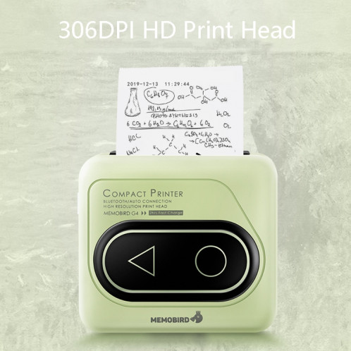 Memobird G4 Handheld Home Student Search Question Graffiti Notes Imprimante thermique Bluetooth portable (vert avocat) SH401A1928-011