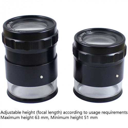 8 LED allume 3 groupes de verre optique HD avec échelle 10 fois loupe, spécification: panneau d'échelle complexe SH9401190-014