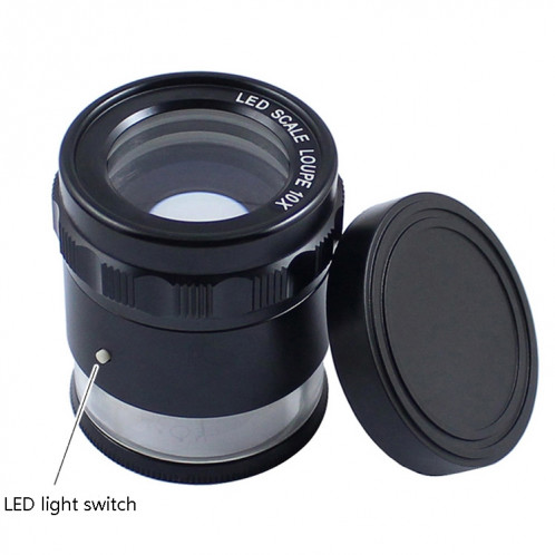 8 LED allume 3 groupes de verre optique HD avec échelle 10 fois loupe, spécification: tableau d'échelle croisée SH9402130-014