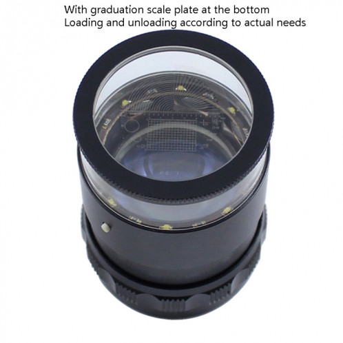 8 LED allume 3 groupes de verre optique HD avec échelle 10 fois loupe, spécification: tableau d'échelle croisée SH9402130-014