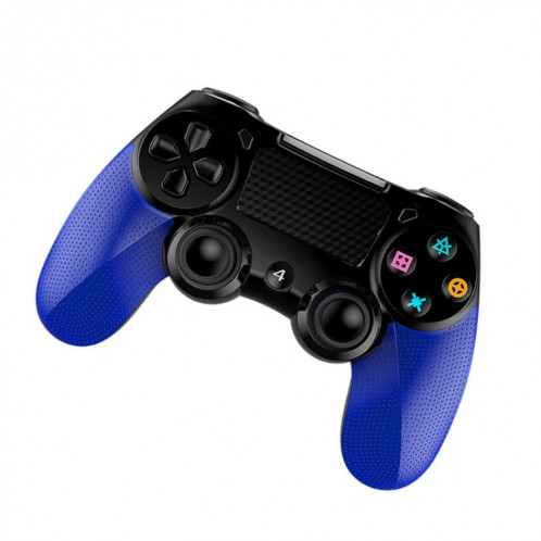 Écran tactile de manette de jeu sans fil Bluetooth 2 PCS avec contrôleur de double vibration audio léger pour PS4 (bleu) SH401B1732-09