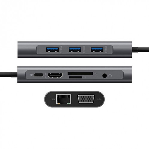 Station d'accueil multifonction 10 en 1 Type-C HUB de charge rapide PD SH9711573-010