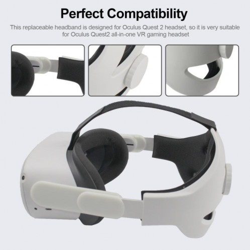 Casque de remplacement confortable VR accessoires VR bandeau de perte de poids, pour Oculus Quest 2 SH98591418-06