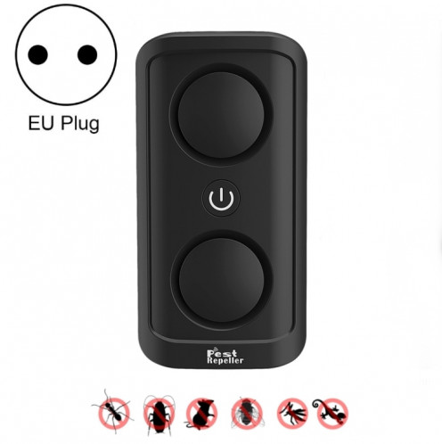 BG302 Répulsif anti-moustique à ultrasons à conversion de fréquence intelligente à deux haut-parleurs, Spécifications du produit: 220V (Noir) SH502A1421-08
