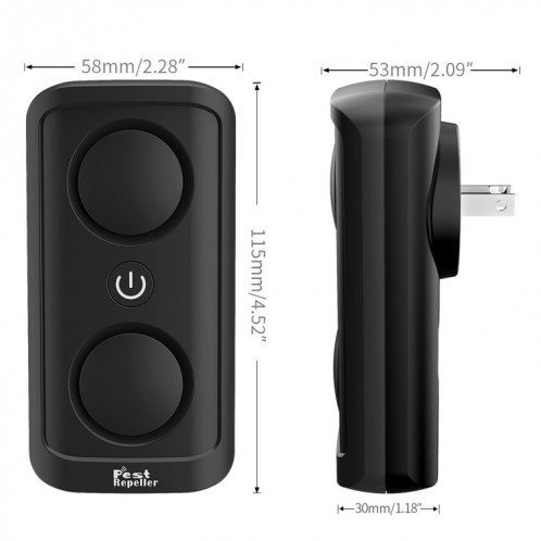 BG302 Répulsif anti-moustique à ultrasons à conversion de fréquence intelligente à deux haut-parleurs, Spécifications du produit: 220V (Noir) SH502A1421-08