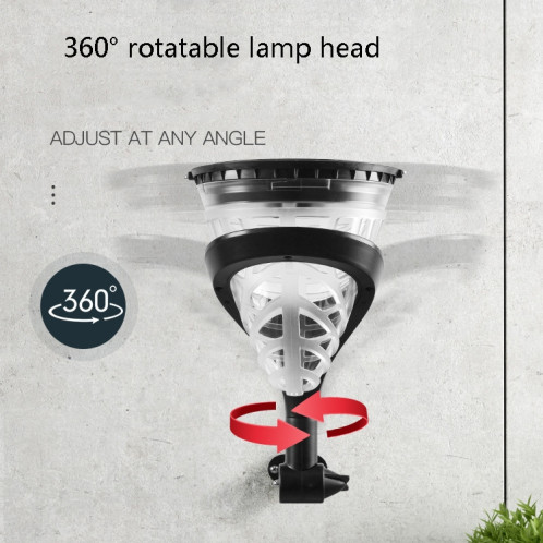 Décoration de jardin en forme de cône Lumière solaire pour pelouse Prise de terre extérieure à LED et lumières à double usage fixées au mur (lumière blanche et chaude) SH701A532-08