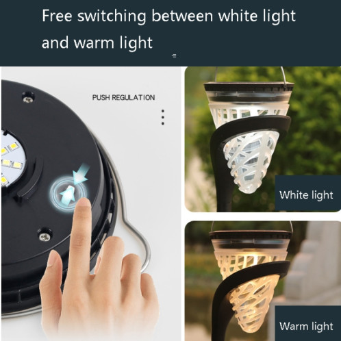 Décoration de jardin en forme de cône Lumière solaire pour pelouse Prise de terre extérieure à LED et lumières à double usage fixées au mur (lumière blanche et chaude) SH701A532-08