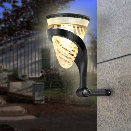Décoration de jardin en forme de cône Lumière solaire pour pelouse Prise de terre extérieure à LED et lumières à double usage fixées au mur (lumière blanche et chaude) SH701A532-08