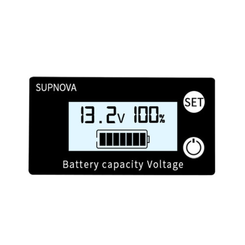 Supnova DC 8-100V Batterie Capacité Indicateur Voltmètre Voltage Gauge, style: blanc SH7501200-08