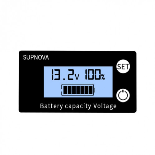 SUPNOVA DC 8-100V Batterie Capacité de capacité Indicateur de tension Voltmètre Painle de tension, style: bleu + alarme + température SH7504815-08