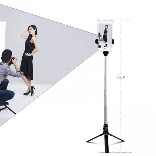 Support de téléphone portable en direct pour trépied Bluetooth XT10 Selfie Stick (noir) SH801A722-011