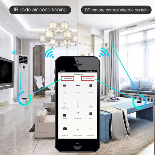 WIFI universel infrarouge + RF contrôleur IR + RF433 + RF315 apprentissage copie télécommande (télécommande universelle IR + RF) SH701A1607-08